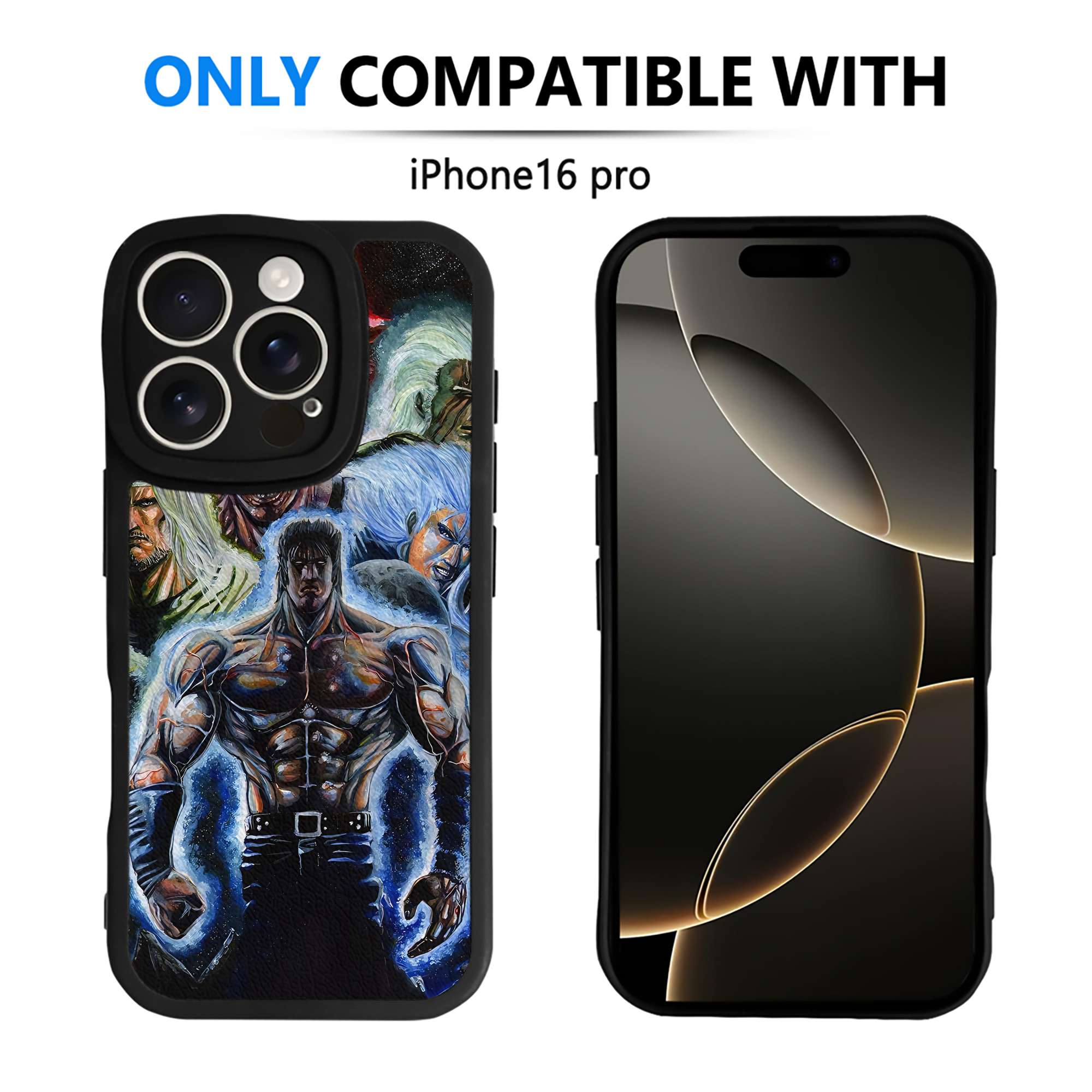 （画像用） 北斗の拳 Fist of the North Star 【iPhone 16シリーズ対応】シリコンスマホケース（レザー調） 材質：シリコン